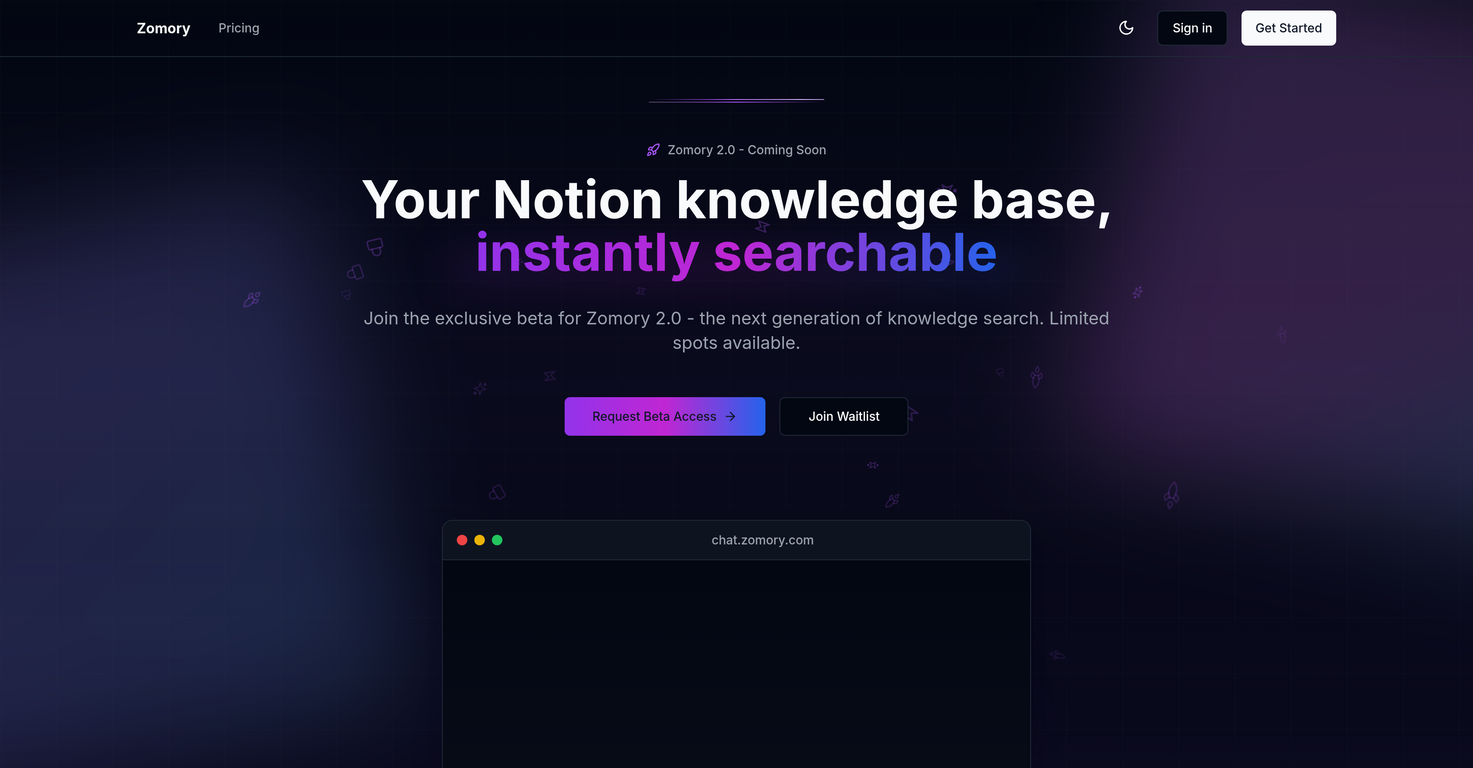 Zomory website