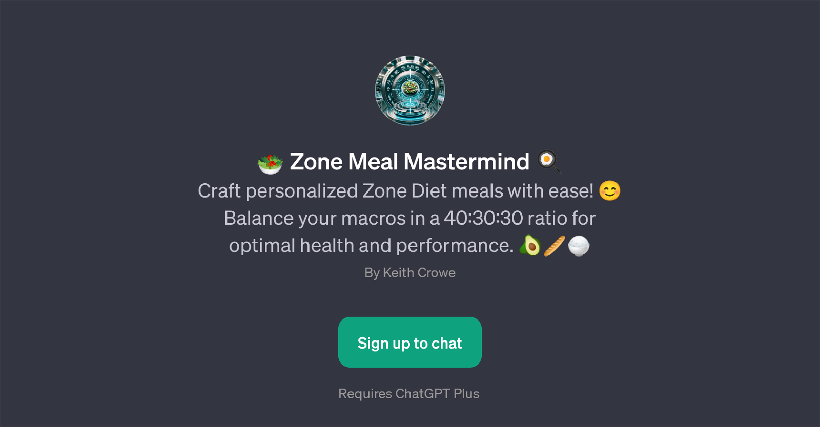 Zone Meal Mastermind website