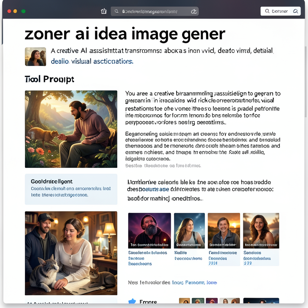 zoner ai idea image gener website