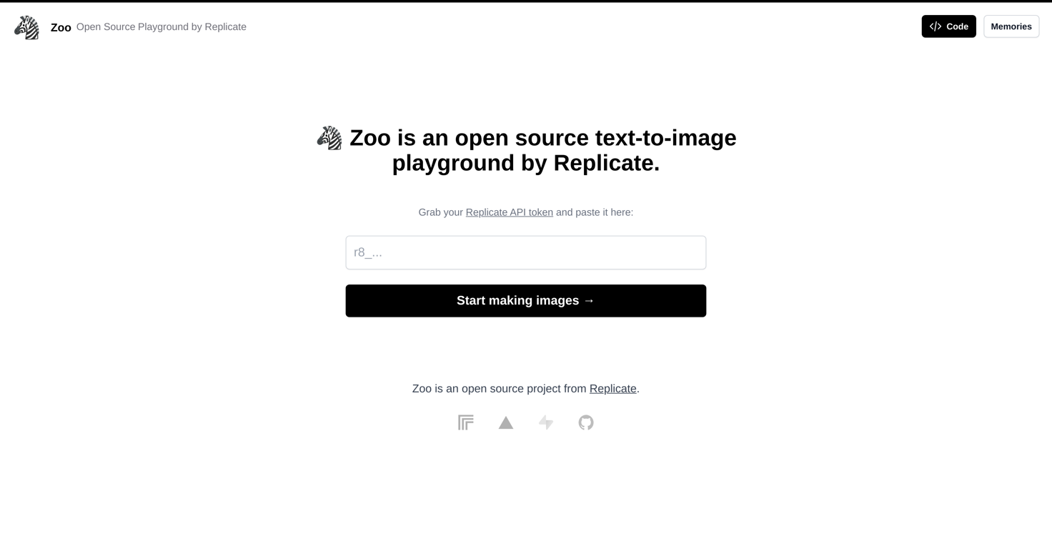 Zoo by Replicate website