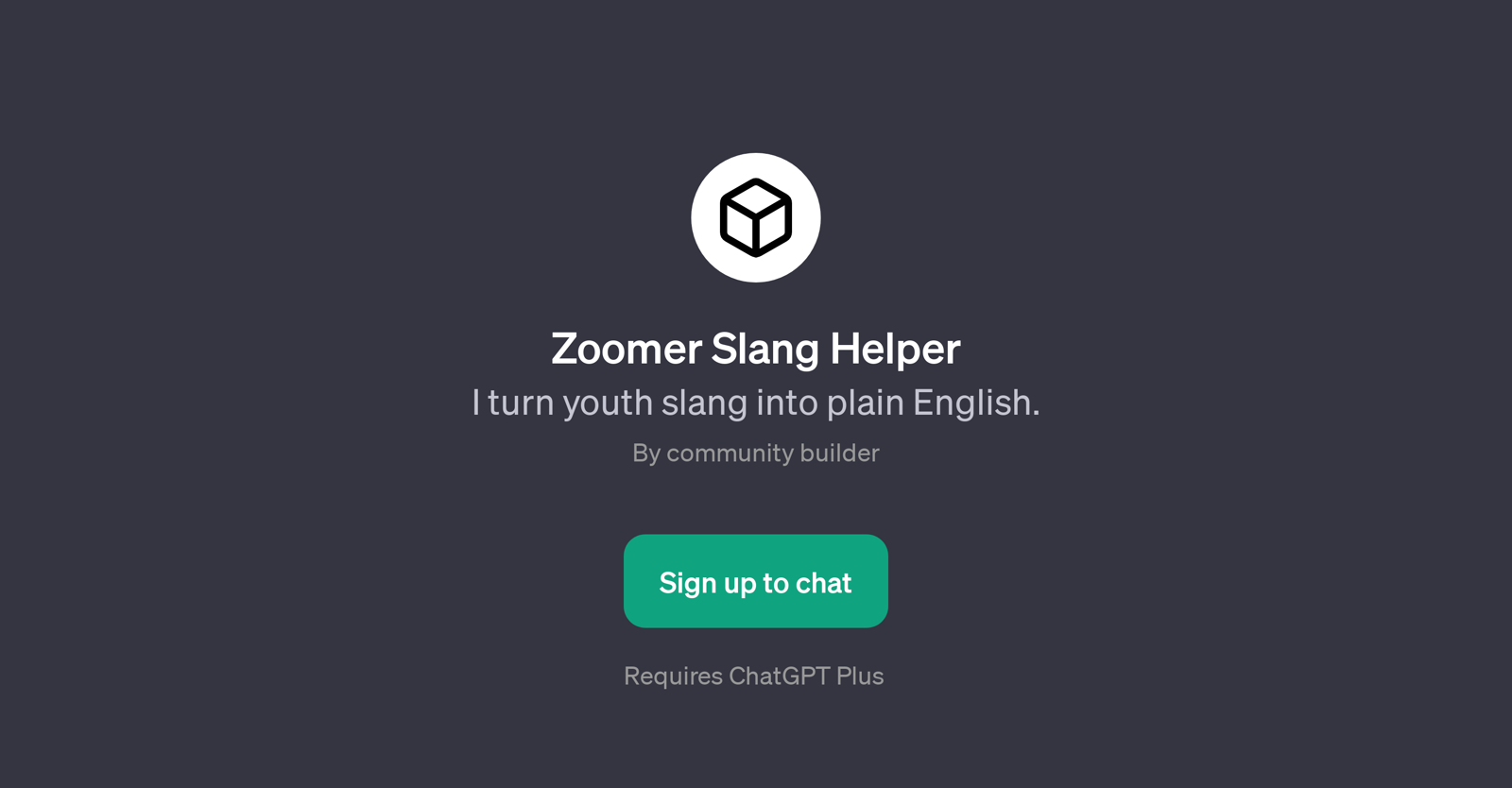 Zoomer Slang Helper website