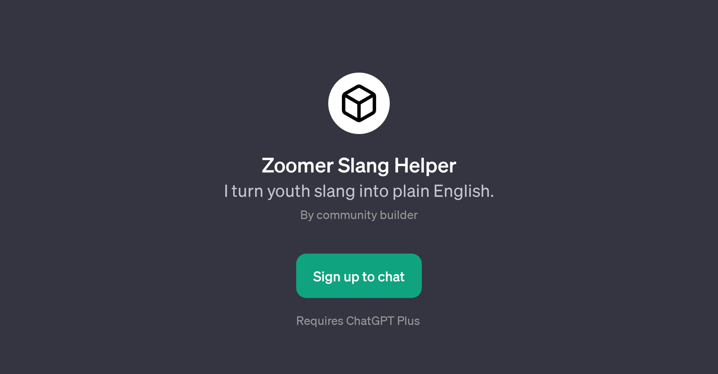 Zoomer Slang Helper website