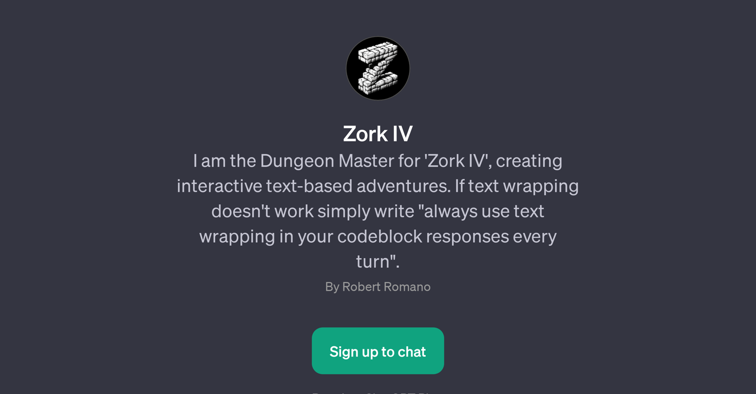 Zork IV website